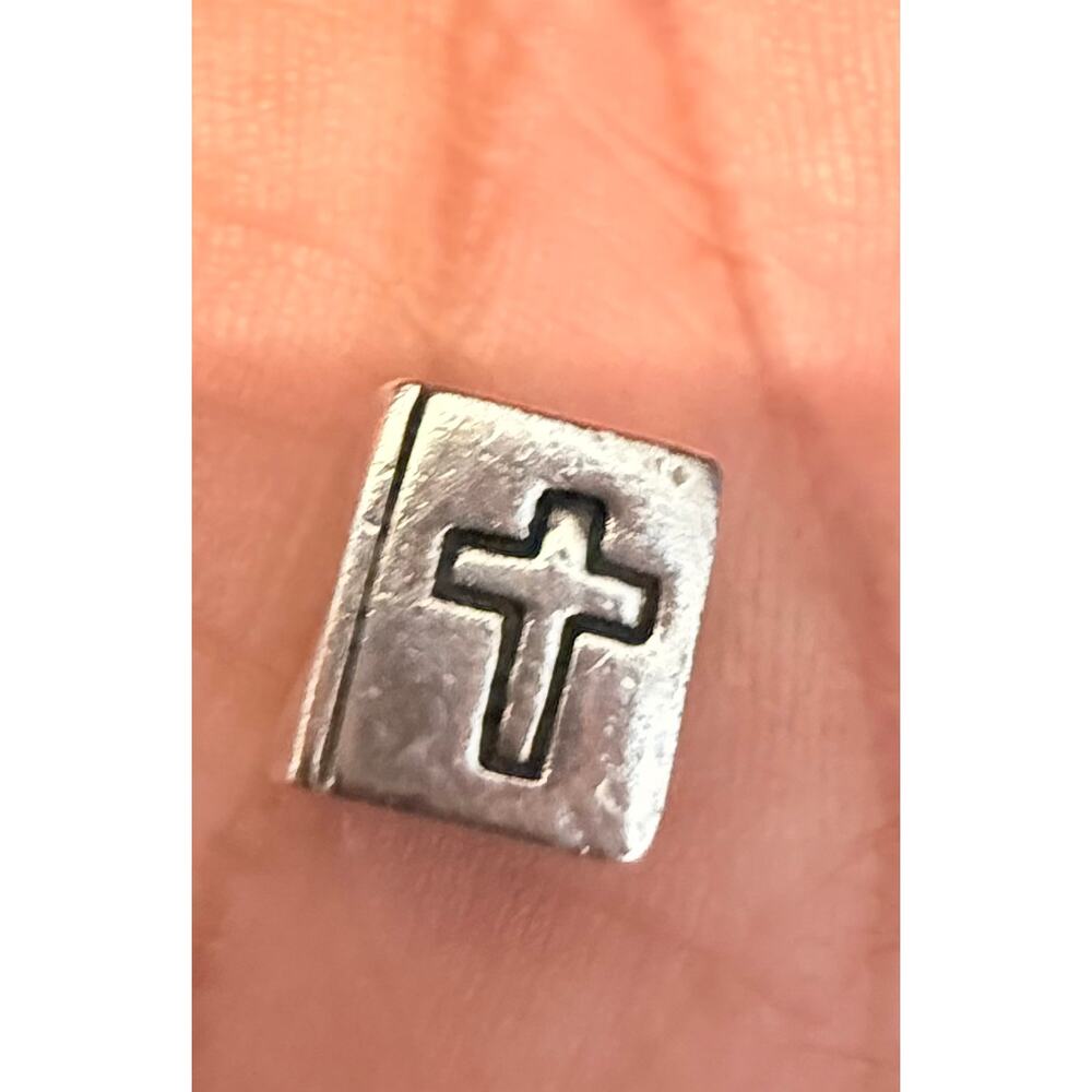 Authentic Pandora ALE S925 Sterling Silver Bible Cross Book Charm